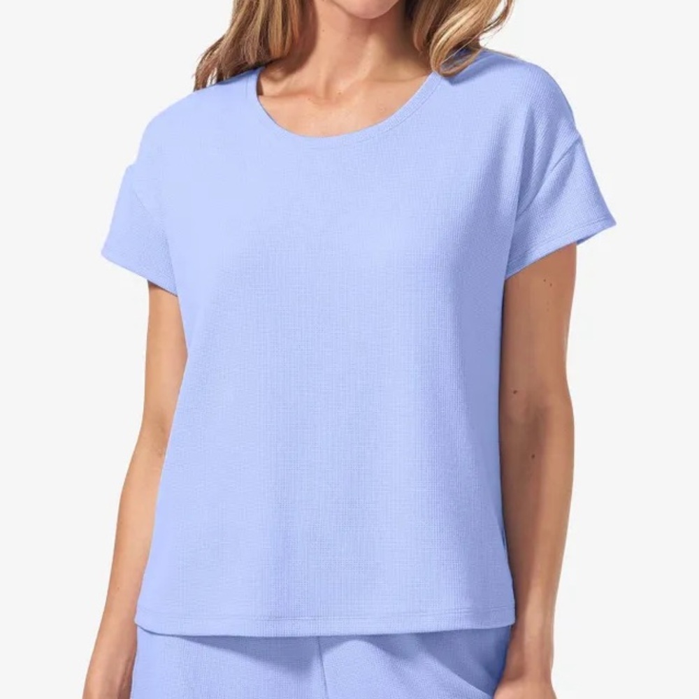 Tommy John XSmall Tee Zen Waffle Lounge Tee in Lavender NWT